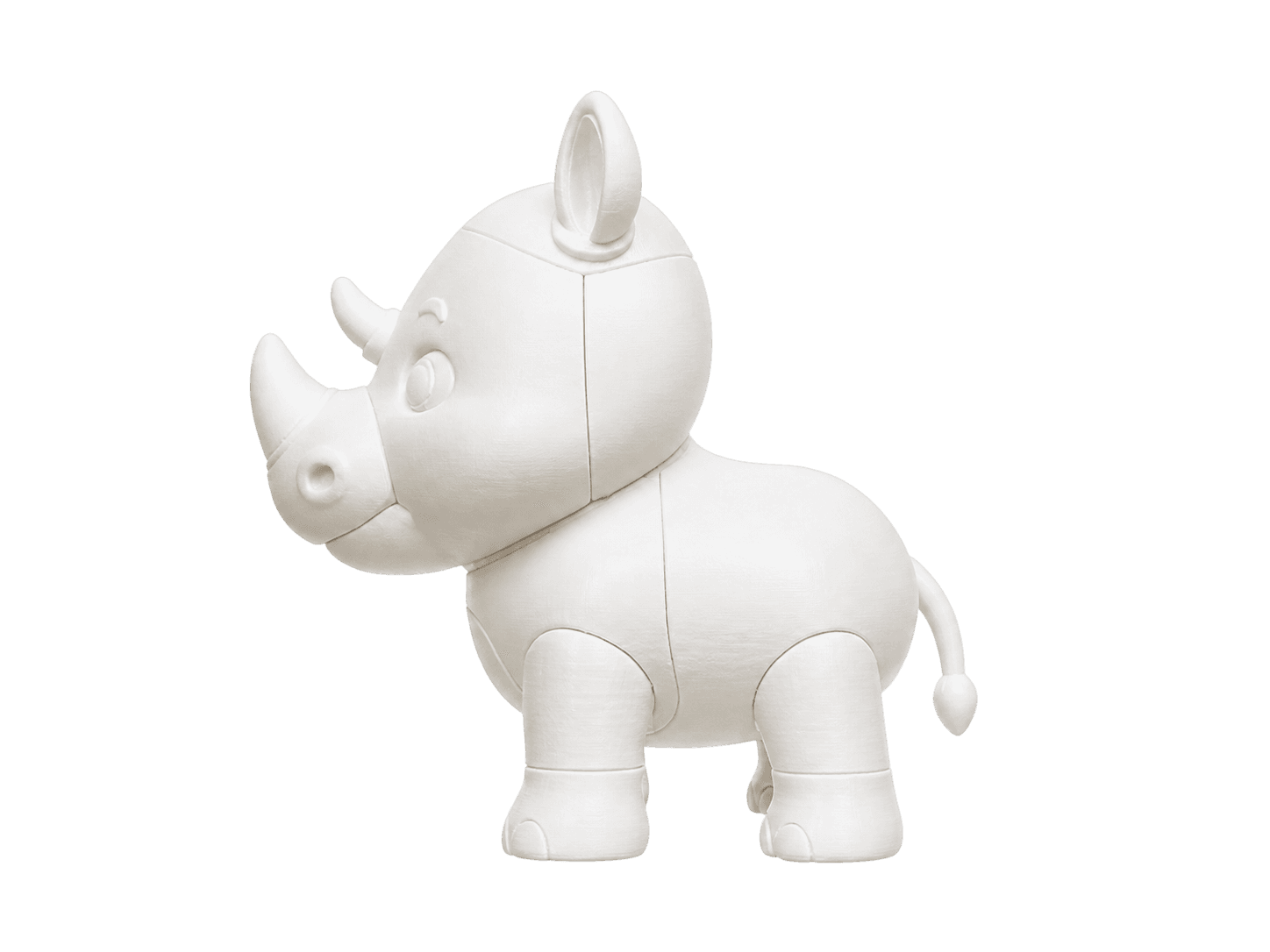 Rhinocéros brut en PLA blanc